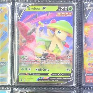 Pokemon Breloom V Trading Card - Green and Red